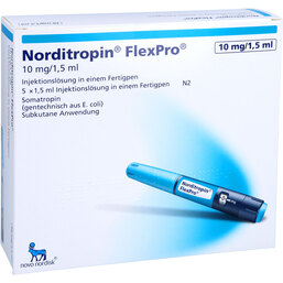 Abbildung: Norditropin Flexpro 10mg / 1,5ml Fertigspritzen 5X1.5 ml, Injektionslösung in einem Fertigpen PZN 05459418
