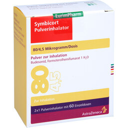 Abbildung: Symbicort Pulverinhalator 80 / 4,5µg 2x60ED 1 P, Inhalationspulver PZN 05464922
