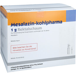 Abbildung: Mesalazin Kohlpharma 1 g Rektalschaum 4X70 g, Rektalschaum PZN 05468771