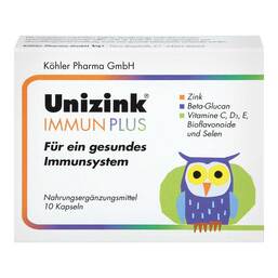 Abbildung: Unizink Immun Plus Kapseln Kapseln, 1X10 St PZN 05489187