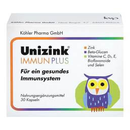 Abbildung: Unizink Immun Plus Kapseln Kapseln, 1X30 St PZN 05489313