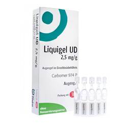 Abbildung: Liquigel UD 2,5mg / g Augengel i.Einzeldosisbeh. Einzeldosispipetten, 30X0.5 g PZN 05495348