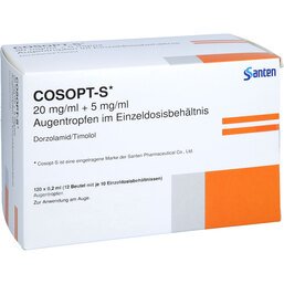 Abbildung: Cosopt-S 20 mg / ml + 5 mg / ml Augentropfeni.Einzeldosisbe. 120X0.2 ml, Einzeldosispipetten PZN 05495420