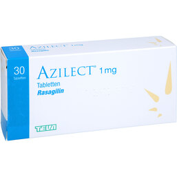 Abbildung: Azilect 1 mg Tabletten 30 St, Tabletten PZN 05500517
