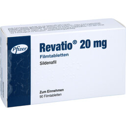 Abbildung: Revatio 20 mg Filmtabletten 90 St, Filmtabletten PZN 05500575