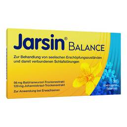 Abbildung: Jarsin Balance 56 mg / 120 mg überzogene Tabletten  30 St, Überzogene Tabletten PZN 05505319