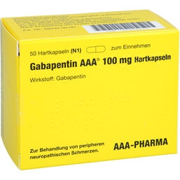 Abbildung: Gabapentin AAA 100 mg Hartkapseln 50 St, Hartkapseln PZN 05506075