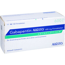 Abbildung: Gabapentin Aristo 600 mg Filmtabletten 100 St, Filmtabletten PZN 05509435