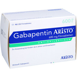 Abbildung: Gabapentin Aristo 600 mg Filmtabletten 200 St, Filmtabletten PZN 05509441