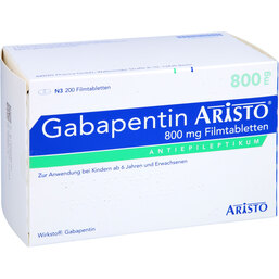 Abbildung: Gabapentin Aristo 800 mg Filmtabletten 200 St, Filmtabletten PZN 05509470