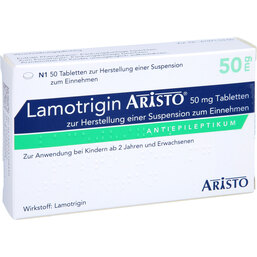 Abbildung: Lamotrigin Aristo 50 mg Tabletten z.Her.einer Suspension zum Einnehmen 50 St, Tablette zur Herstellung einer Suspension zum Einnehmen PZN 05510935