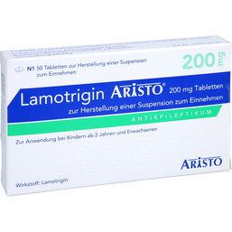 Abbildung: Lamotrigin Aristo 200 mg Tabletten z.Her.einer Suspension zum Einnehmen 50 St, Tablette zur Herstellung einer Suspension zum Einnehmen PZN 05510993