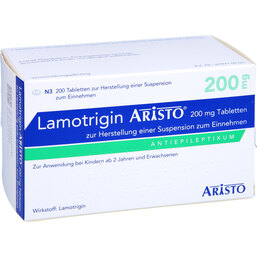 Abbildung: Lamotrigin Aristo 200 mg Tabletten z.Her.einer Suspension zum Einnehmen 200 St, Tablette zur Herstellung einer Suspension zum Einnehmen PZN 05511018