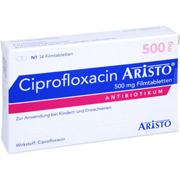 Abbildung: Ciprofloxacin Aristo 500 mg Filmtabletten 14 St, Filmtabletten PZN 05515312
