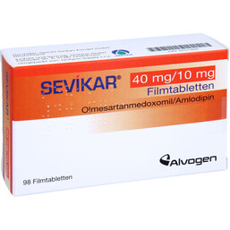 Abbildung: Sevikar 40 mg / 10 mg Filmtabletten 98 St, Filmtabletten PZN 05515826