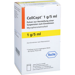 Abbildung: Cellcept Pulver zur Herstellung einer Suspension zum Einnehmen 110 g, Pulver zur Herstellung einer Suspension zum Einnehmen PZN 05516062
