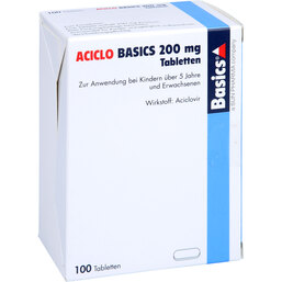 Abbildung: Aciclo Basics 200 mg Tabletten 100 St, Tabletten PZN 05520862