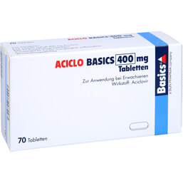 Abbildung: Aciclo Basics 400 mg Tabletten 70 St, Tabletten PZN 05520885
