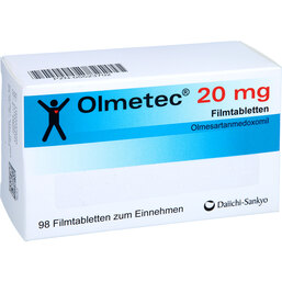 Abbildung: Olmetec 20 mg Filmtabletten 98 St, Filmtabletten PZN 05523702