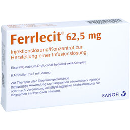Abbildung: Ferrlecit 62,5 mg Ampullen 6X5 ml, Ampullen PZN 05523872
