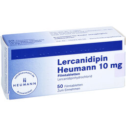 Abbildung: Lercanidipin Heumann 10 mg Filmtabletten 50 St, Filmtabletten PZN 05526445