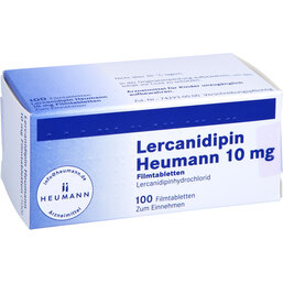 Abbildung: Lercanidipin Heumann 10 mg Filmtabletten 100 St, Filmtabletten PZN 05526451