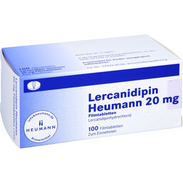 Abbildung: Lercanidipin Heumann 20 mg Filmtabletten 100 St, Filmtabletten PZN 05526480