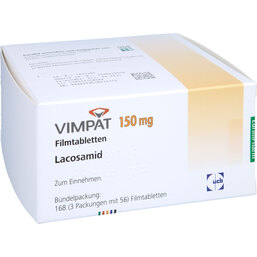 Abbildung: Vimpat 150 mg Filmtabletten 168 St, Filmtabletten PZN 05527284