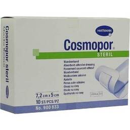 Abbildung: Cosmopor steril 5x7,2 cm 10 St, Pflaster PZN 05529863