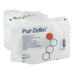 Abbildung: Pur Zellin 4x5cm unsteril Rolle zu 500 St. 2X500 St, Tupfer PZN 05530056