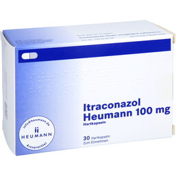Abbildung: Itraconazol Heumann 100 mg Hartkapseln 30 St, Hartkapseln PZN 05538454