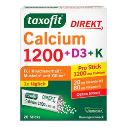 Abbildung: Taxofit Calcium 1200 + D3 + K Direkt Sticks 20 St, Granulat PZN 05541232 