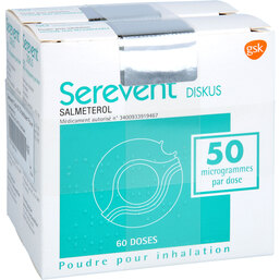 Abbildung: Serevent Diskus 60 Einzeldosis Pulver 2 St, Inhalationspulver PZN 05541746