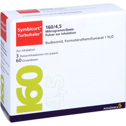 Abbildung: Symbicort Turbohaler 160 / 4,5 µg / Dosis 60 ED 3 St, Inhalationspulver PZN 05548731
