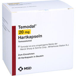 Abbildung: Temodal 20 mg Hartkapseln in Beuteln 20 St, Hartkapseln PZN 05548754