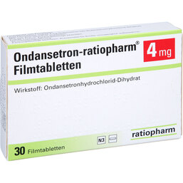 Abbildung: Ondansetron ratiopharm 4 mg Filmtabletten 30 St, Filmtabletten PZN 05556647