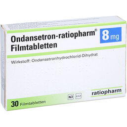 Abbildung: Ondansetron ratiopharm 8 mg Filmtabletten 30 St, Filmtabletten PZN 05556653