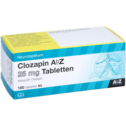 Abbildung: Clozapin AbZ 25 mg Tabletten 100 St, Tabletten PZN 05563050