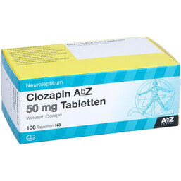 Abbildung: Clozapin AbZ 50 mg Tabletten 100 St, Tabletten PZN 05563073