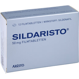 Abbildung: Sildaristo 50 mg Filmtabletten 12 St, Filmtabletten PZN 05599473