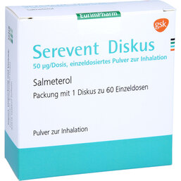 Abbildung: Serevent Diskus 60 Einzeldosis Pulver 1 St, Inhalationspulver PZN 05702623
