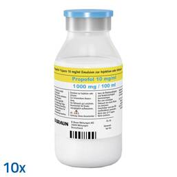 Abbildung: Propofol Lipuro 1% 10mg / ml Emuls.z.Injektion und Infusion Durchstechflasche 10X100 ml, Emulsion PZN 05703947