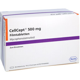Abbildung: Cellcept 500 mg Filmtabletten 150 St, Filmtabletten PZN 05717487