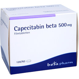 Abbildung: Capecitabin beta 500 mg Filmtabletten 120 St, Filmtabletten PZN 05743326