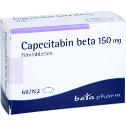Abbildung: Capecitabin beta 150 mg Filmtabletten 60 St, Filmtabletten PZN 05743332