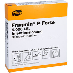 Abbildung: Fragmin 5.000 I.E. P Forte Fertigspritze mit Sicherheitssystem 10 St, Fertigspritzen PZN 05746520