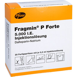 Abbildung: Fragmin 5.000 I.E. P Forte Fertigspritze mit Sicherheitssystem 20 St, Fertigspritzen PZN 05746566