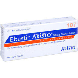 Abbildung: Ebastin Aristo 10 mg Filmtabletten 20 St, Filmtabletten PZN 05746603