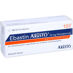 Abbildung: Ebastin Aristo 10 mg Filmtabletten 50 St, Filmtabletten PZN 05746626