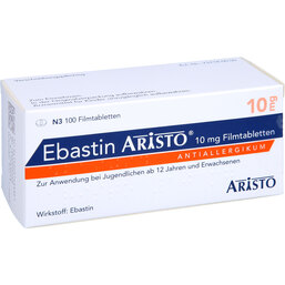 Abbildung: Ebastin Aristo 10 mg Filmtabletten 100 St, Filmtabletten PZN 05746632